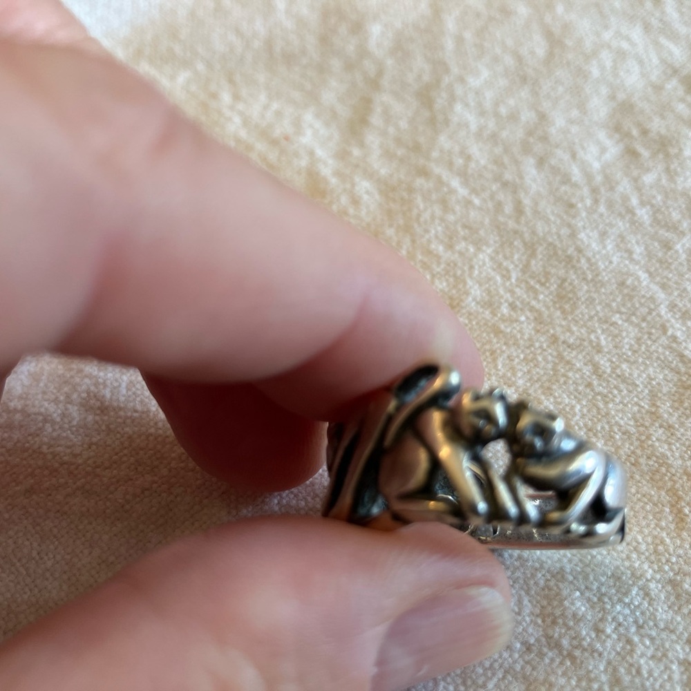 Whimsical Silver Cat Design Ring - image 2